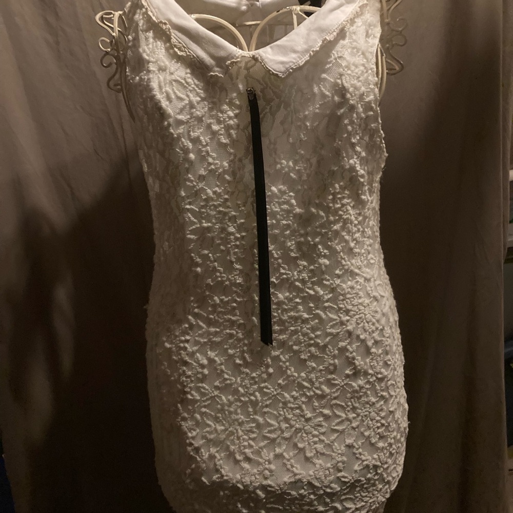 Hot Topic White Sleeveless Cowl Neck Bodycon Mini Dress